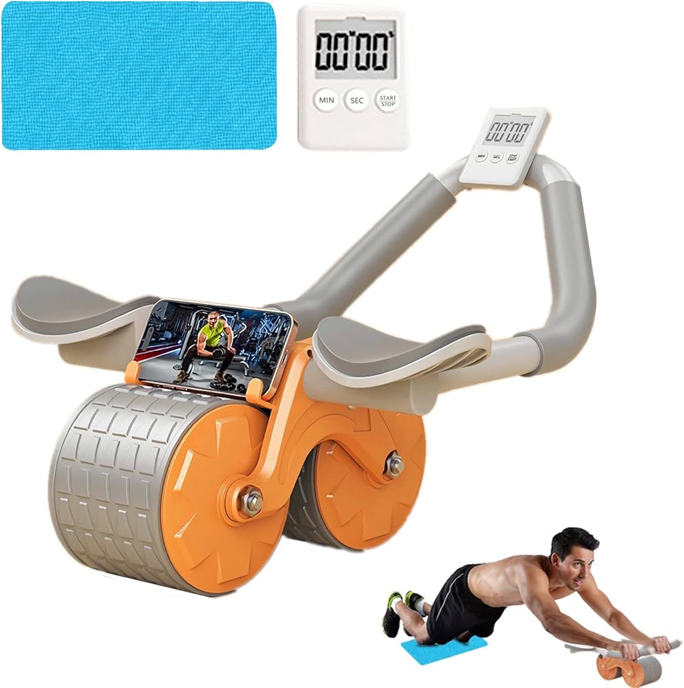 💪 Rodillo Abdominal con Soporte para Celular – Entrena y Disfruta al Mismo Tiempo